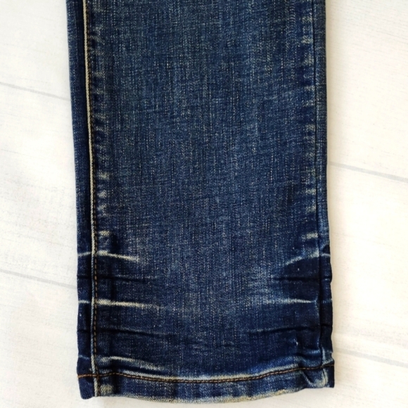 Men's Vintage Blue Wash Distressed Denim Jeans - Skinny Fit - Picture 5 of 11